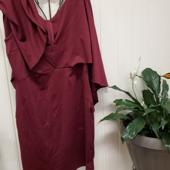 Wine color body forming dress - Picture 2 of 2
